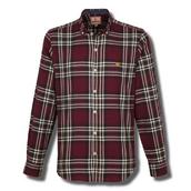 View Item Baracuta Zaragoza Mod Check Button Down Brushed Cotton Long Sleeve Shirt Maroon